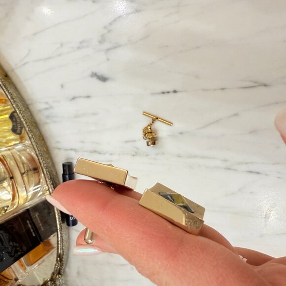 VTG Dante Multi color Gold Rivoli Cuff Links & Tie Tack - Picture 7 of 11